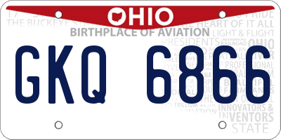 OH license plate GKQ6866