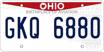OH license plate GKQ6880