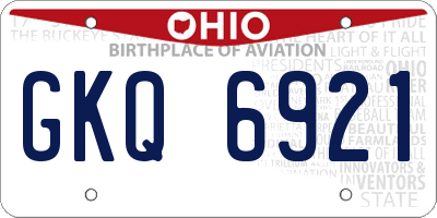 OH license plate GKQ6921