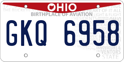 OH license plate GKQ6958