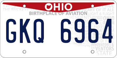 OH license plate GKQ6964