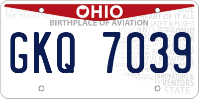 OH license plate GKQ7039
