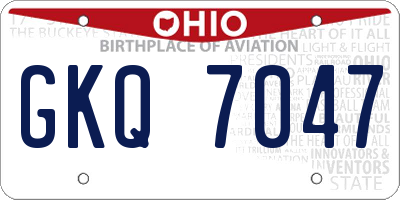 OH license plate GKQ7047