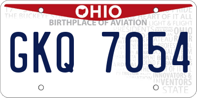 OH license plate GKQ7054