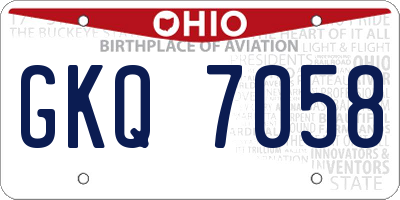 OH license plate GKQ7058