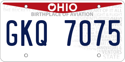 OH license plate GKQ7075