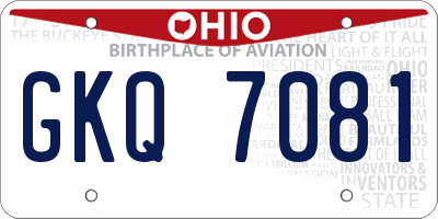 OH license plate GKQ7081