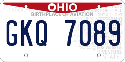 OH license plate GKQ7089
