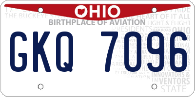 OH license plate GKQ7096