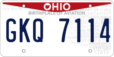 OH license plate GKQ7114