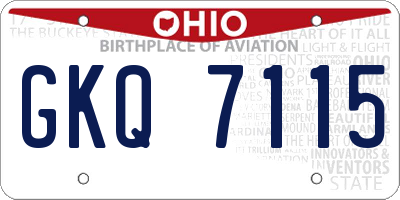 OH license plate GKQ7115