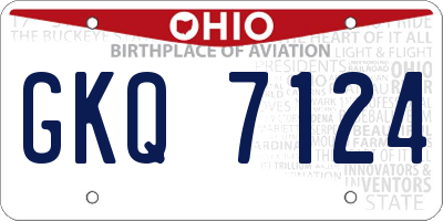 OH license plate GKQ7124