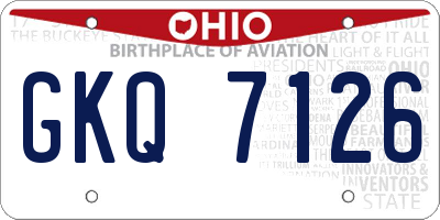 OH license plate GKQ7126