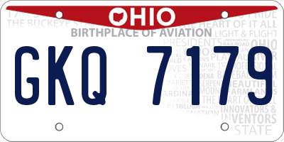 OH license plate GKQ7179