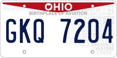 OH license plate GKQ7204