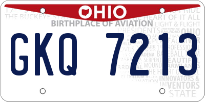 OH license plate GKQ7213