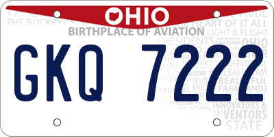 OH license plate GKQ7222