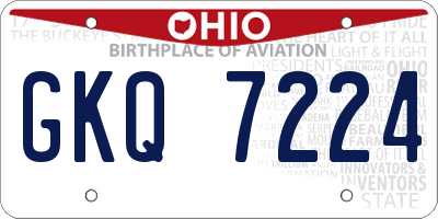 OH license plate GKQ7224