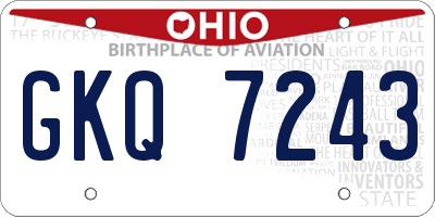 OH license plate GKQ7243