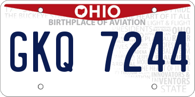OH license plate GKQ7244