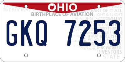 OH license plate GKQ7253