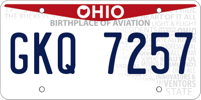 OH license plate GKQ7257
