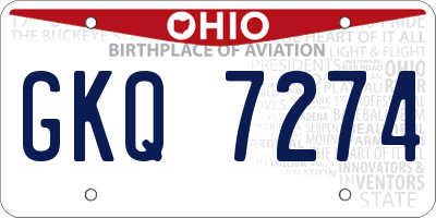 OH license plate GKQ7274