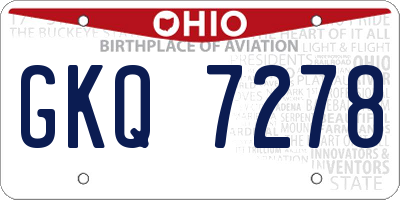 OH license plate GKQ7278