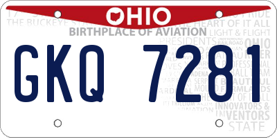 OH license plate GKQ7281