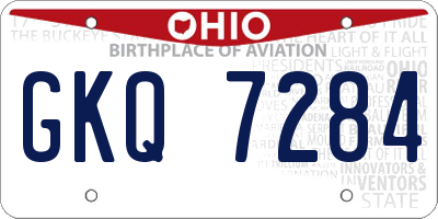 OH license plate GKQ7284