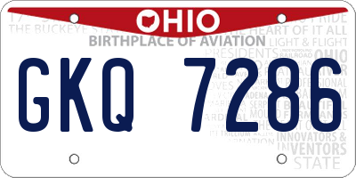 OH license plate GKQ7286