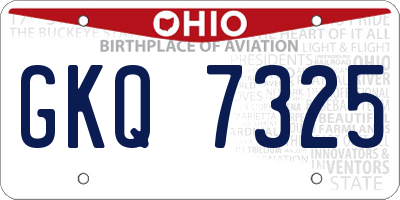 OH license plate GKQ7325