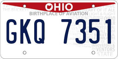 OH license plate GKQ7351
