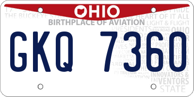 OH license plate GKQ7360