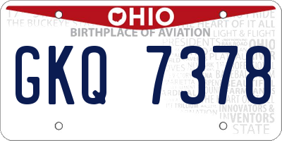 OH license plate GKQ7378