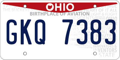 OH license plate GKQ7383