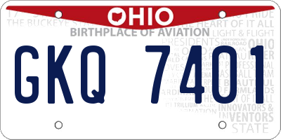OH license plate GKQ7401