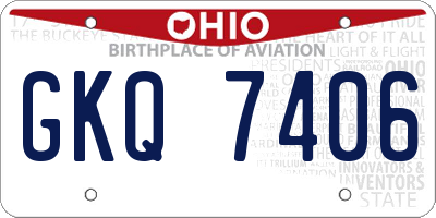 OH license plate GKQ7406