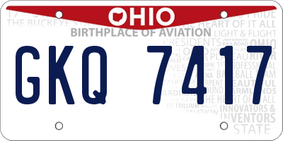OH license plate GKQ7417