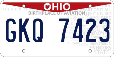 OH license plate GKQ7423