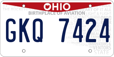 OH license plate GKQ7424