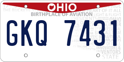 OH license plate GKQ7431