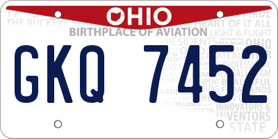 OH license plate GKQ7452