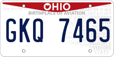 OH license plate GKQ7465