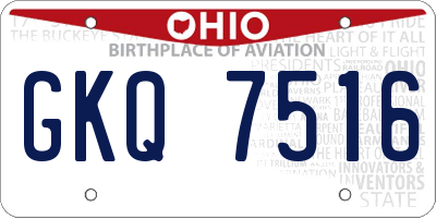 OH license plate GKQ7516