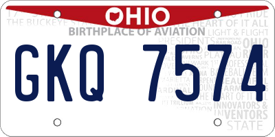 OH license plate GKQ7574
