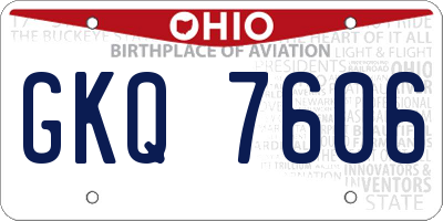 OH license plate GKQ7606