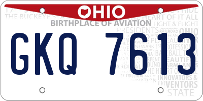 OH license plate GKQ7613