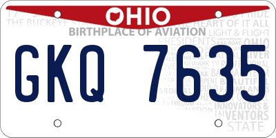 OH license plate GKQ7635