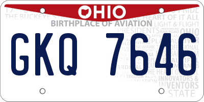OH license plate GKQ7646